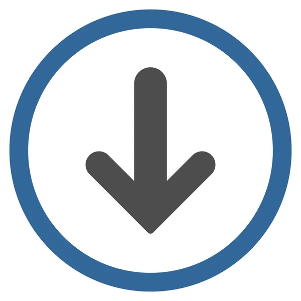 Šipka dolů ploché zaoblené vektorové ikony — Stockový vektor