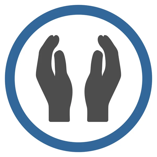Aplausos Mãos Flat Rounded Vector Icon — Vetor de Stock