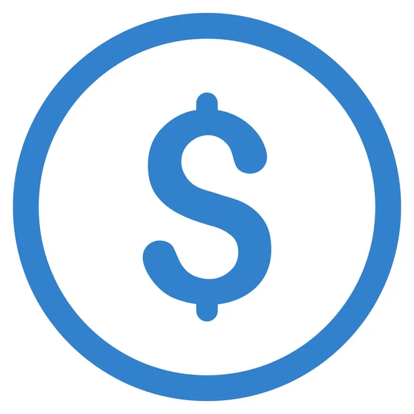 Dollar Icône vectorielle arrondie plate — Image vectorielle