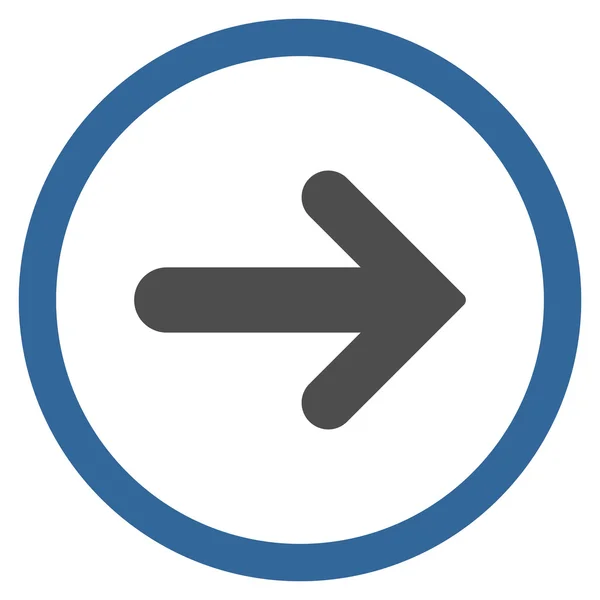 Freccia destra piatto arrotondato vettoriale icona — Vettoriale Stock