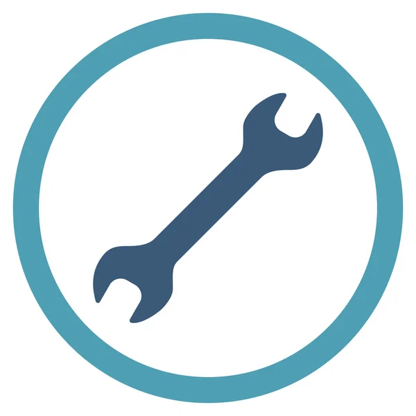 Wrench Flat Rounded Vector Icon — Stock Vector