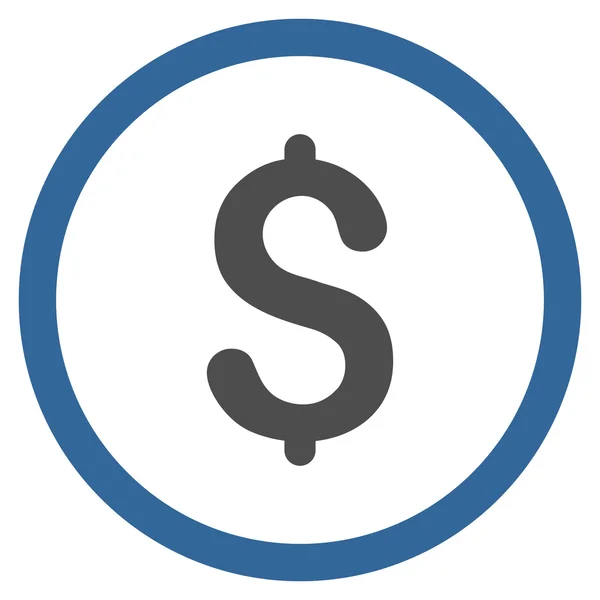 Dollarn platta rundade vektor symbol — Stock vektor