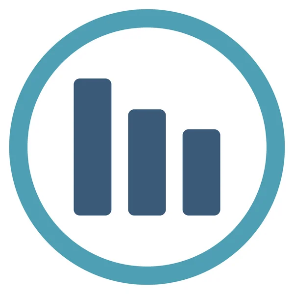 Icona vettoriale arrotondata piatta di diminuzione del grafico a barre — Vettoriale Stock