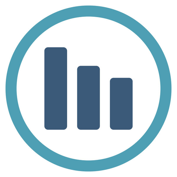 Bar Chart Decrease Flat Rounded Vector Icon