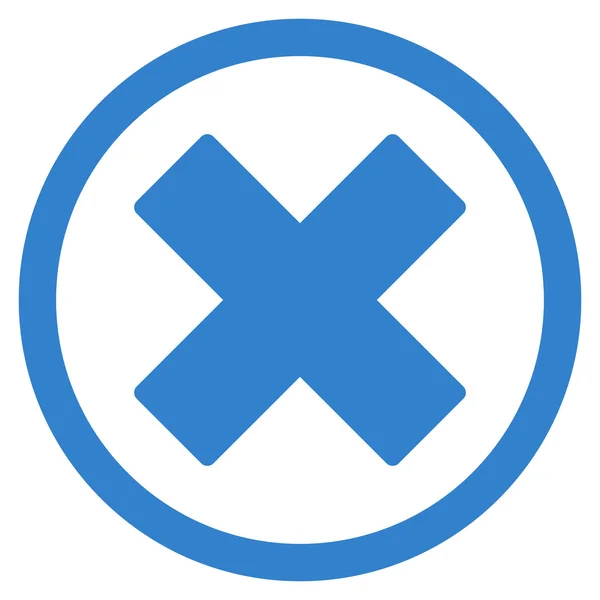 Exclua X-Cross Flat Rounded Vector Icon — Vetor de Stock