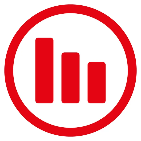 Icona vettoriale arrotondata piatta di diminuzione del grafico a barre — Vettoriale Stock