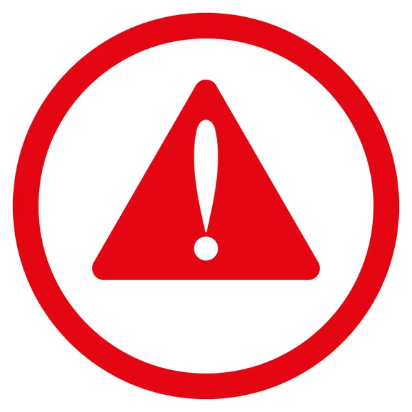 Warning Error Flat Rounded Vector Icon — Stock Vector