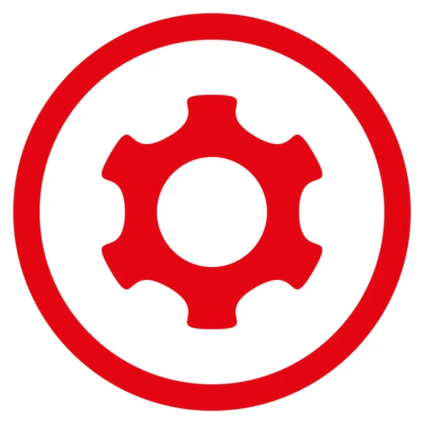 Icono vectorial redondeado plano del engranaje — Vector de stock