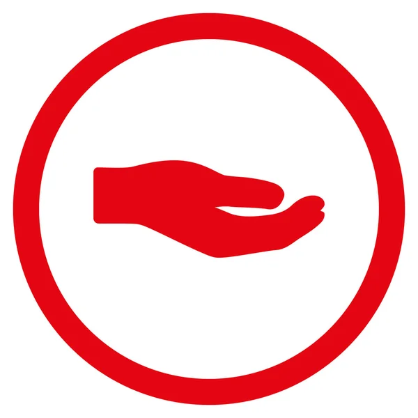 Podziel się ikona dłoni płaskie wektor zaokrąglona — Wektor stockowy