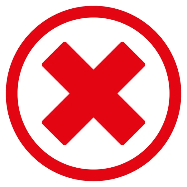 X-Cross sima lekerekített Vector Icon törlése — Stock Vector