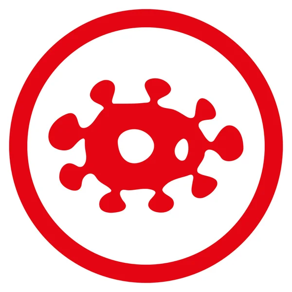 Virus plano redondeado Vector icono — Vector de stock