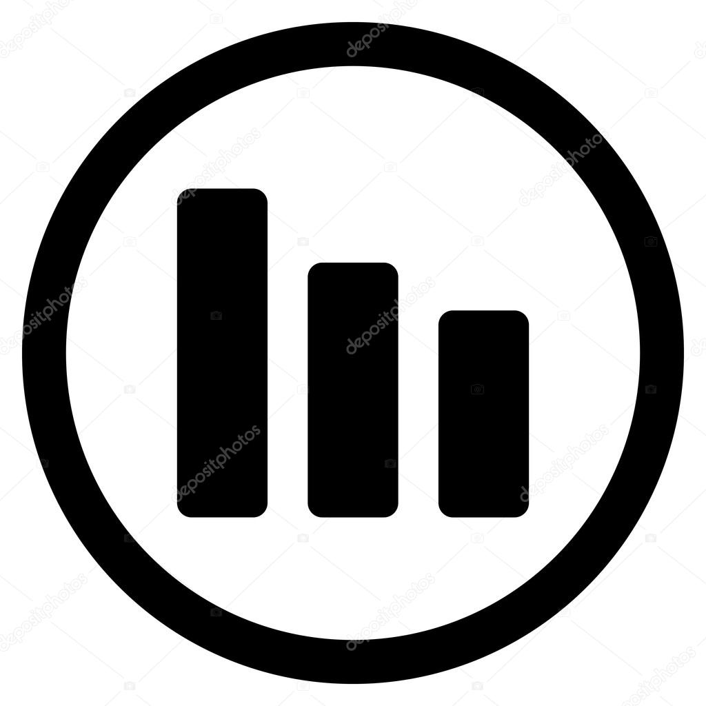 Sávdiagram csökkentése sima lekerekített Vector Icon