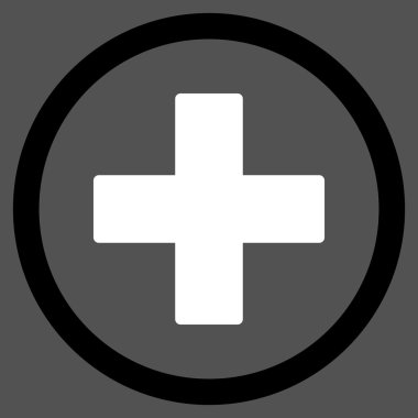 Artı Düz Yuvarlak Vektör Simgesi