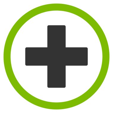 Artı Düz Yuvarlak Vektör Simgesi