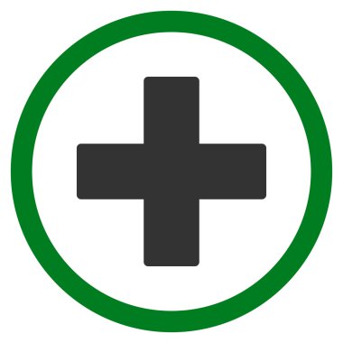 Artı Düz Yuvarlak Vektör Simgesi