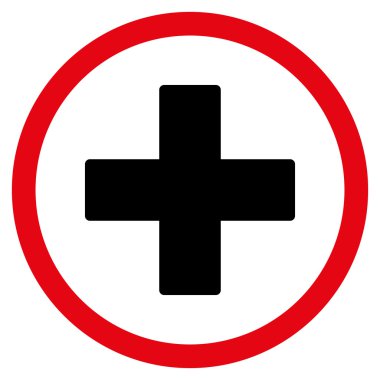 Artı Düz Yuvarlak Vektör Simgesi