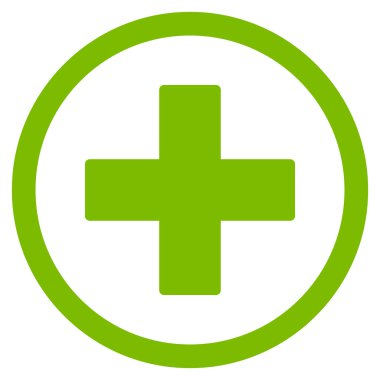 Artı Düz Yuvarlak Vektör Simgesi