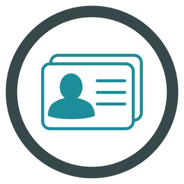 Hesap kartları düz yuvarlak vektör simgesi