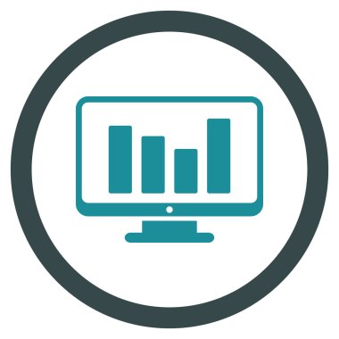 Çubuk grafik düz yuvarlak vektör simge izleme