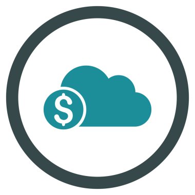 Bulut düz yuvarlak vektör simge bankacılık