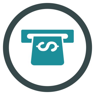 ATM düz yuvarlak vektör simgesi