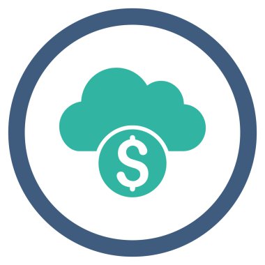 Düz yuvarlak vektör simge bankacılık bulut