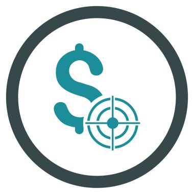 İş hedef düz yuvarlak vektör simgesi