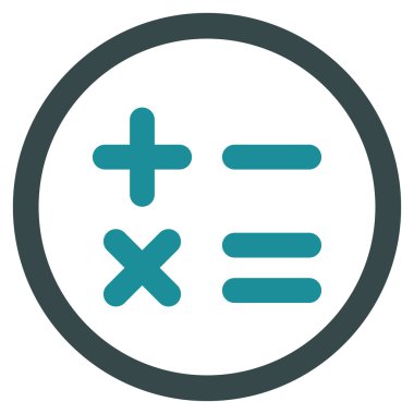 Hesap makinesi düz yuvarlak vektör simgesi