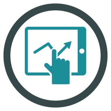 Trend Pda düz yuvarlak vektör simgesine dokunun