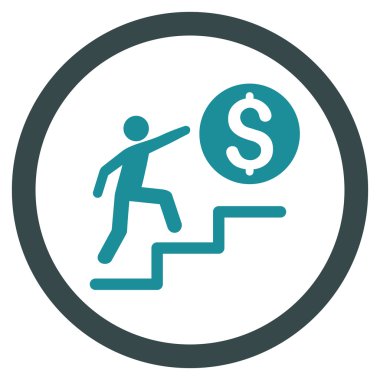 İş adımları düz yuvarlak vektör simgesi