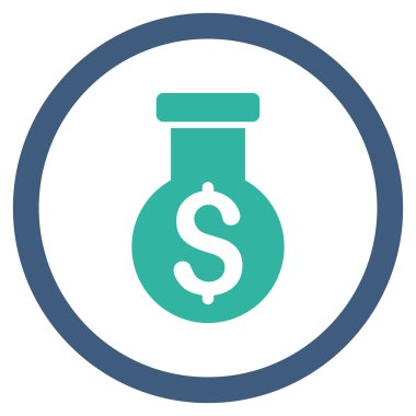 Simya düz yuvarlak vektör simgesi