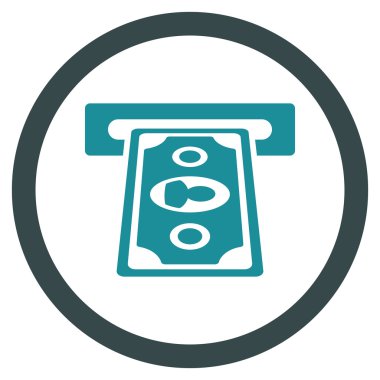 Ödeme Terminal düz yuvarlak vektör simgesi