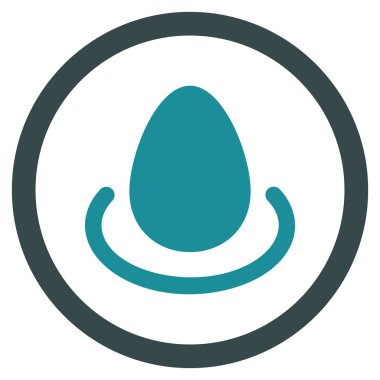 Mevduat yumurta düz yuvarlak vektör simgesi