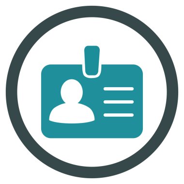 Kişi rozet düz yuvarlak vektör simgesi