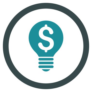 İş Patent ampul düz yuvarlak vektör simgesi