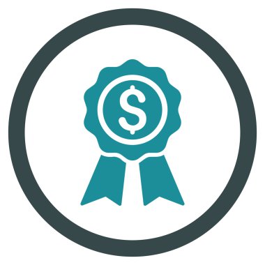 İş Ödülü düz yuvarlak vektör simgesi