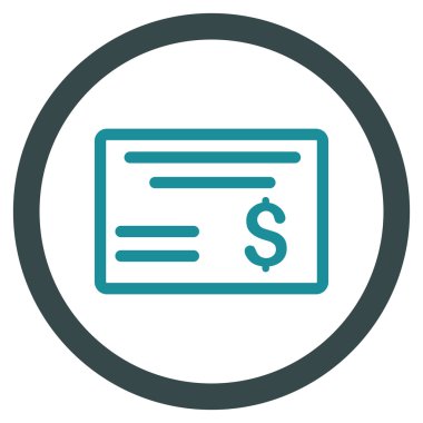 Doları Çek düz yuvarlak vektör simgesi