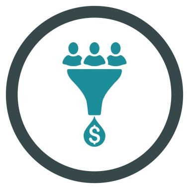 Satış Huni düz yuvarlak vektör simgesi