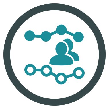 İnsanlar grafikler düz yuvarlak vektör simgesi