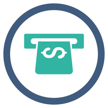 ATM düz yuvarlak vektör simgesi