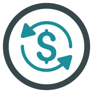 Para ciro düz yuvarlak vektör simgesi