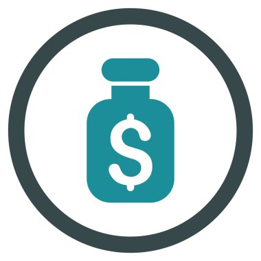 İş çare düz yuvarlak vektör simgesi