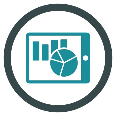 Pda düz yuvarlak vektör simge listeleri