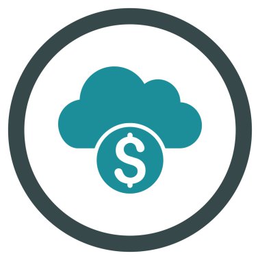 Düz yuvarlak vektör simge bankacılık bulut