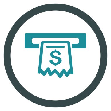 Alış irsaliyesi Terminal düz yuvarlak vektör simgesi