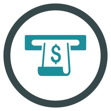 Kağıt giriş yuvası düz yuvarlak vektör simgesi