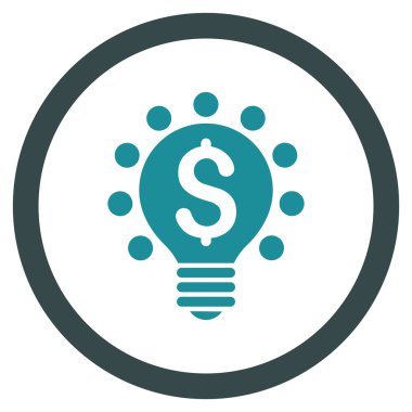 İş Patent ampul düz yuvarlak vektör simgesi