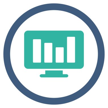 Çubuk grafik düz yuvarlak vektör simge izleme