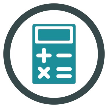 Hesap makinesi düz yuvarlak vektör simgesi