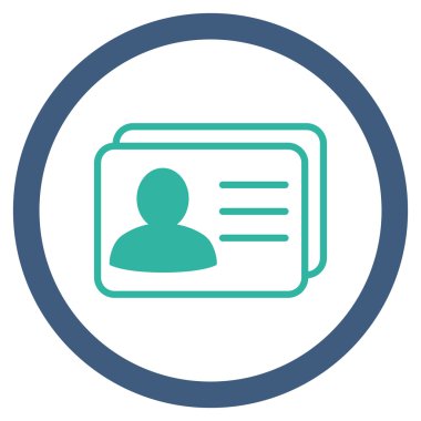 Hesap kartları düz yuvarlak vektör simgesi